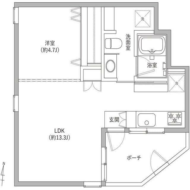 笹塚住宅 Aタイプ 16.5万円/入力なし/5,000円 間取り図