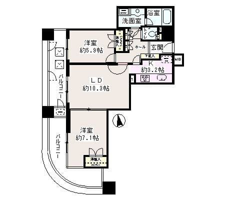 西早稲田東ウイング 1006 間取り図