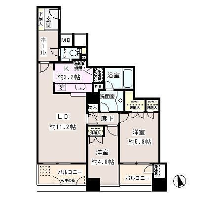 西早稲田東ウイング 504 間取り図