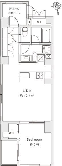 カーササクシード麻布十番 701 間取り図