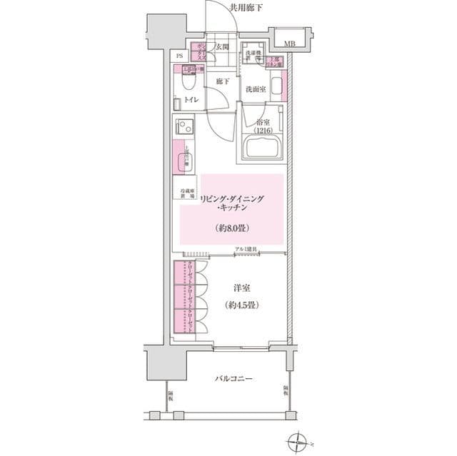 ディームス木場 0102 間取り図