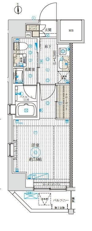 ベルグレードKAMEIDO 201 間取り図