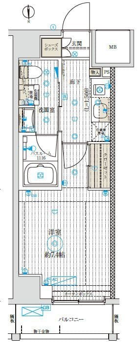 ベルグレードKAMEIDO 405 間取り図