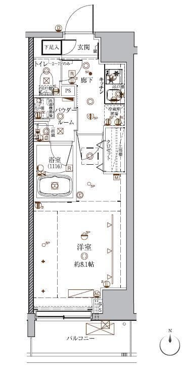 クレイシア入谷 206 間取り図