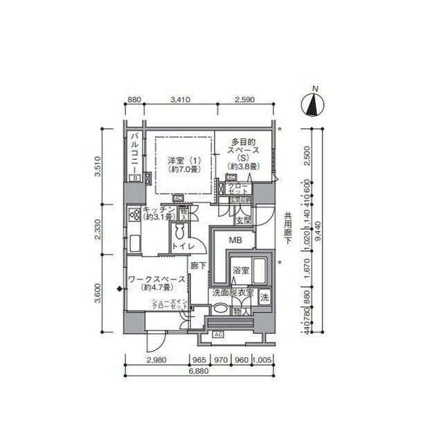 東雲キャナルコートCODAN19号棟 0201 間取り図