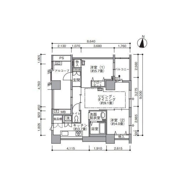 東雲キャナルコートCODAN19号棟 0709 間取り図