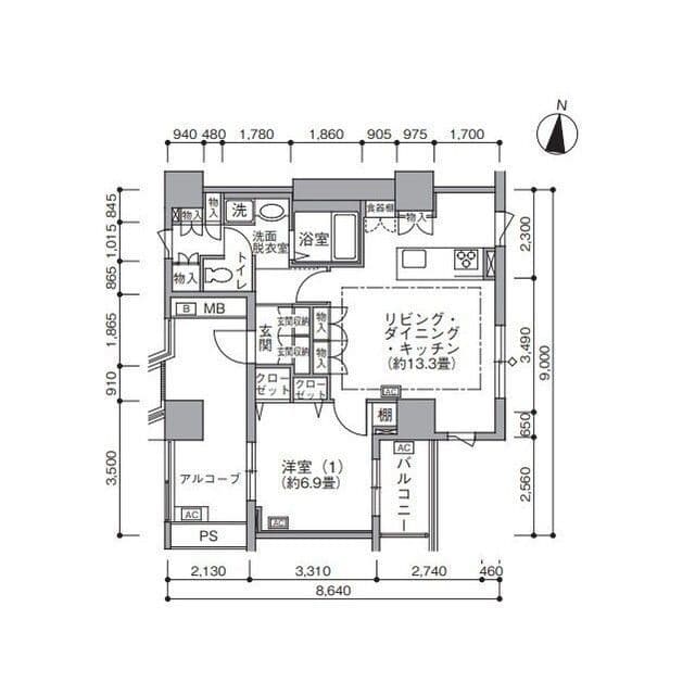 東雲キャナルコートCODAN19号棟 0810 間取り図