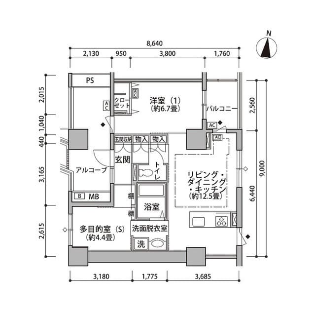 東雲キャナルコートCODAN19号棟 0908 間取り図