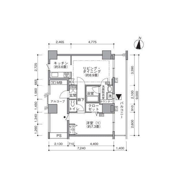東雲キャナルコートCODAN19号棟 1206 間取り図