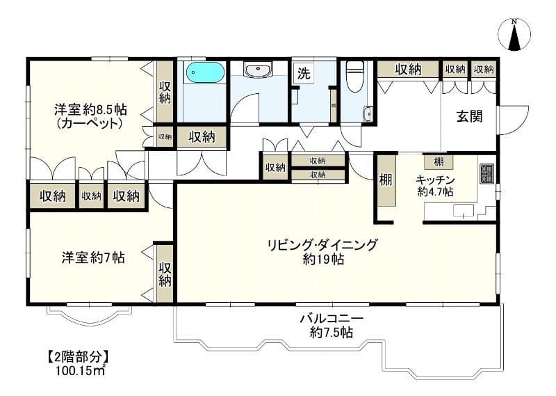 内野邸2階 30万円/なし/なし 間取り図