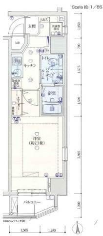 バージュアル西日暮里 1003 間取り図