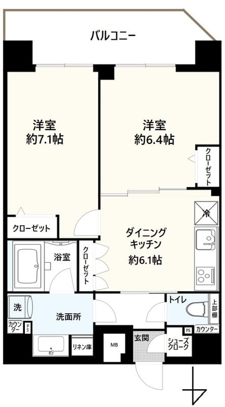 アイルカナーレ向島 702 間取り図