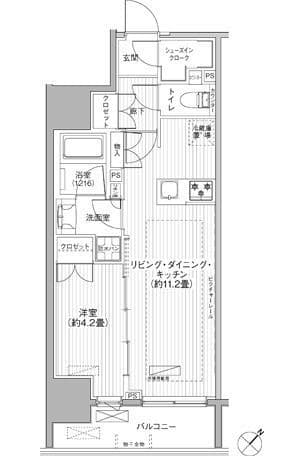 サンウッド東日本橋フラッツ 302 間取り図