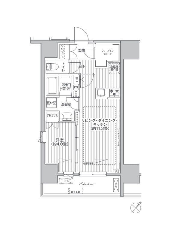 サンウッド東日本橋フラッツ 401 間取り図