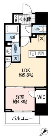 サンウッド東日本橋フラッツ 605 間取り図