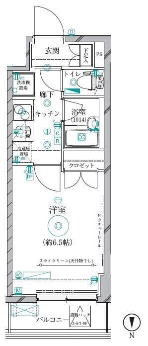 クレイシア蒲田 1005 間取り図