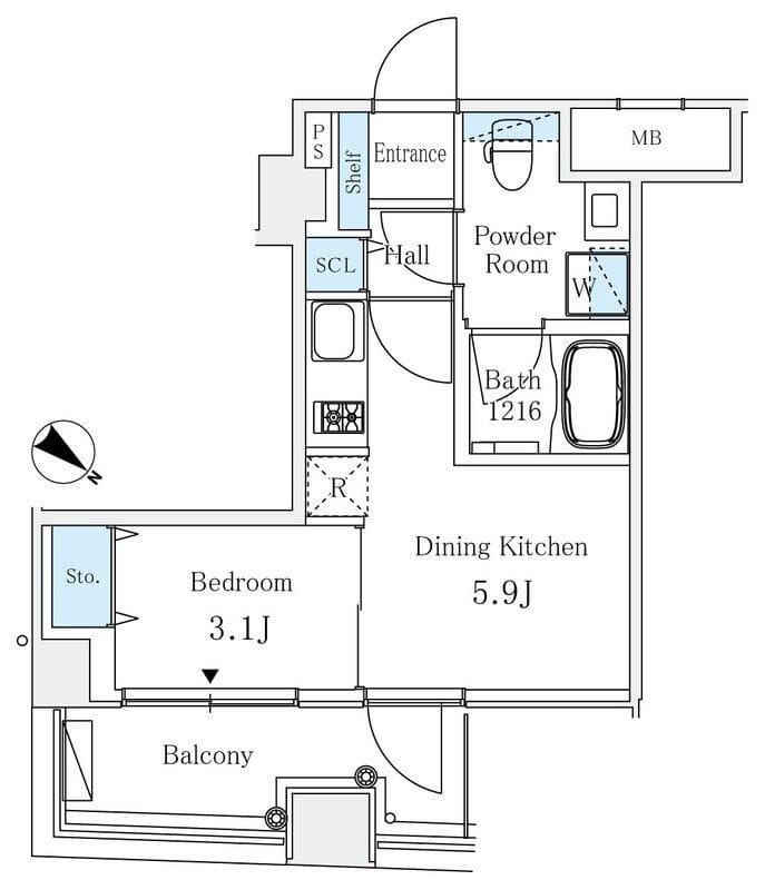 アイビーコート日本橋人形町 804 間取り図