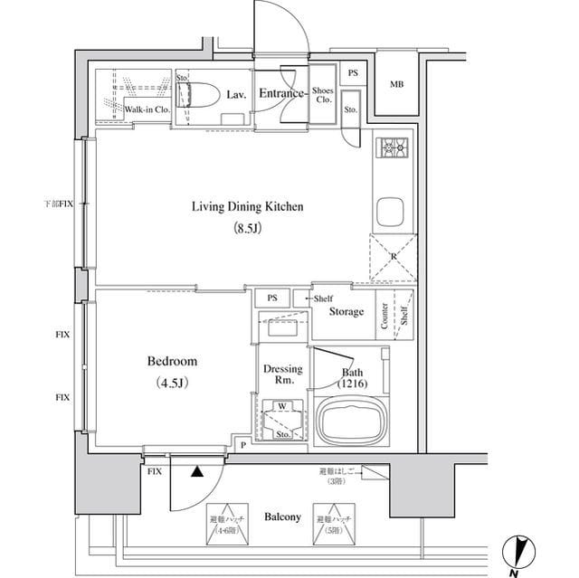 ザ・パークハビオ代々木 305 間取り図