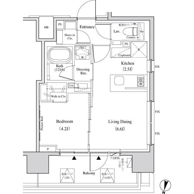 ザ・パークハビオ代々木 308 間取り図