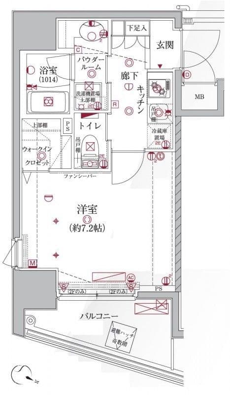 クレイシア大井町 1008 間取り図