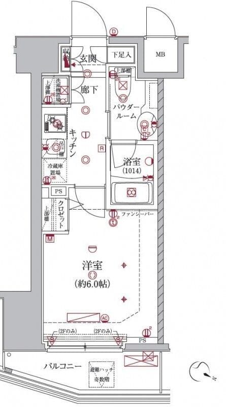 クレイシア大井町 606 間取り図