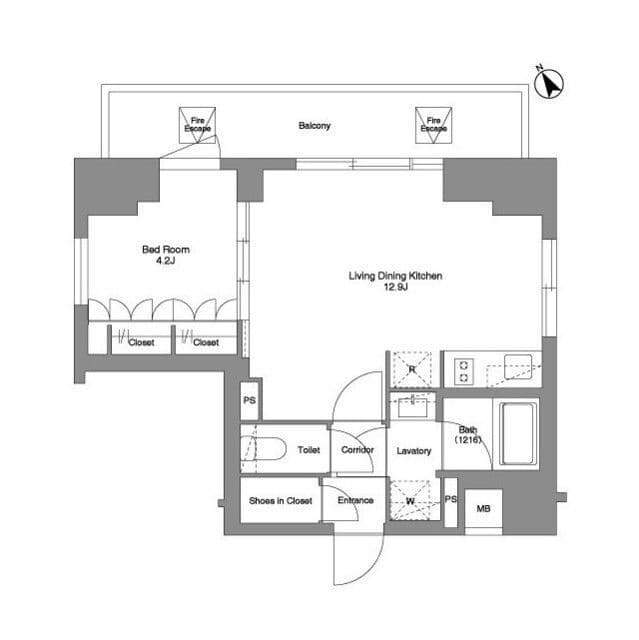 コンフォリア・リヴ駒込西ヶ原 0201 間取り図