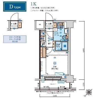 リヴシティ横濱ヒルサイドテラス 704 間取り図