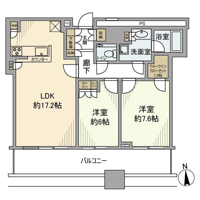 クレストプライムタワー芝 3007 間取り図