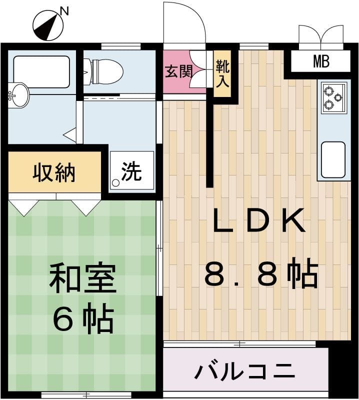 エコーハイツI 202 間取り図