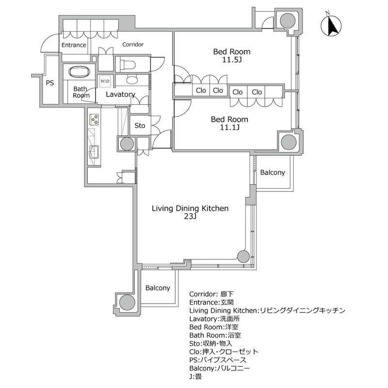 六本木ヒルズレジデンスB棟 2903 間取り図