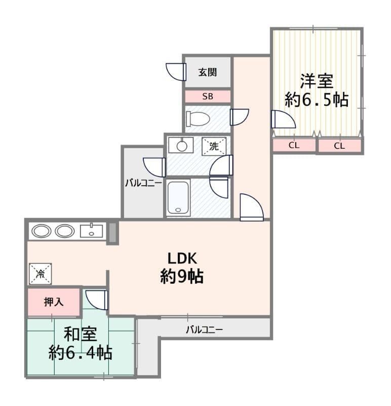 T’s garden鷺ノ宮 302 間取り図