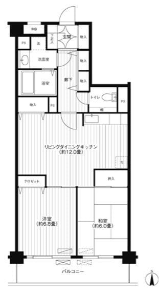 エクセラン新城 504 間取り図