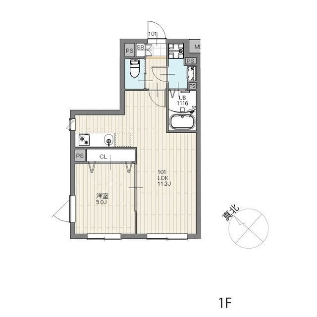 エルファーロ大塚Ⅱ 101 間取り図