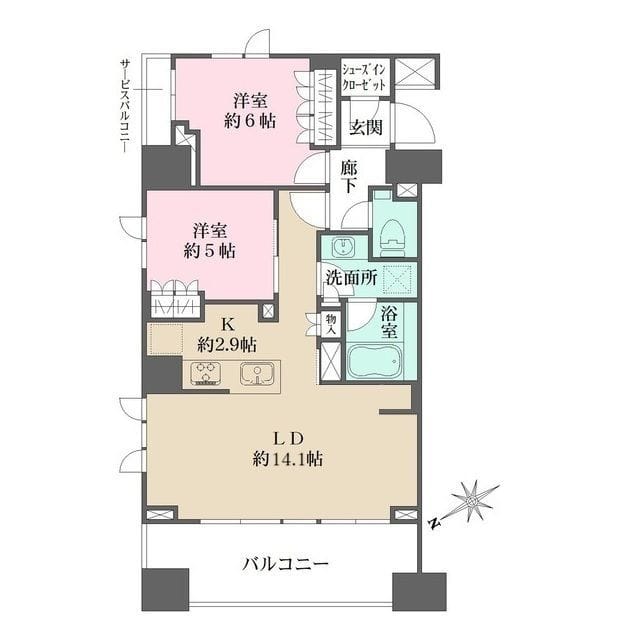 ルフォンリブレ浜松町キャナルマークス 1401 間取り図