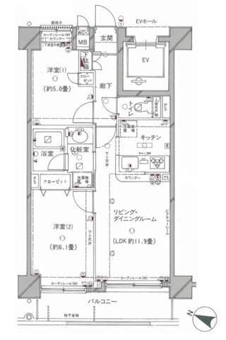 クレッセント高円寺 202 間取り図