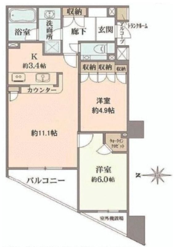 ジェイパーク上野アクシス 406 間取り図