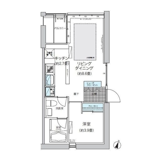 ガーデニエール砧ウエスト 435 間取り図