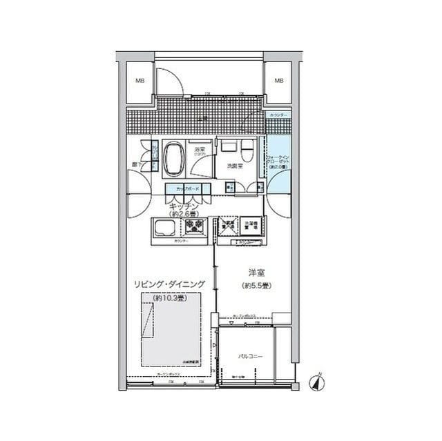 ガーデニエール砧ウエスト 455 間取り図