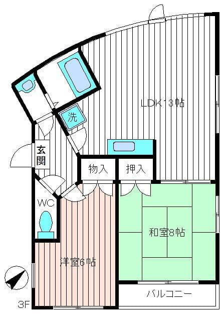 A-2104 3A 間取り図