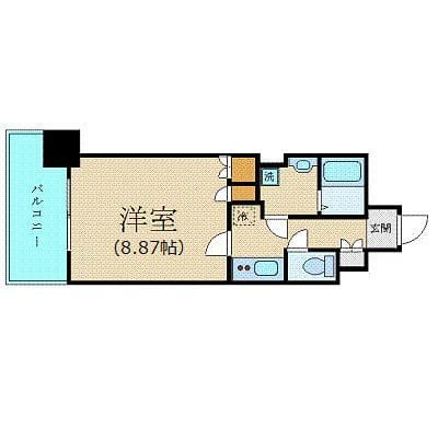 プラーズタワー東新宿ビル 1506 間取り図