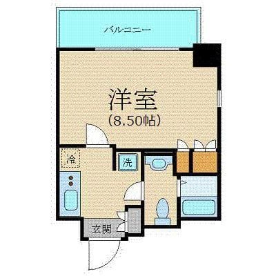 プラーズタワー東新宿ビル 1808 間取り図