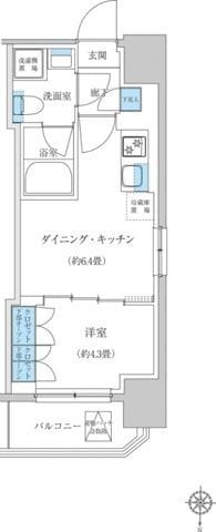 レジディア蒲田プレイス 0704 間取り図