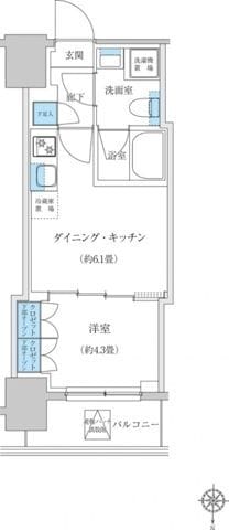 レジディア蒲田プレイス 1203 間取り図