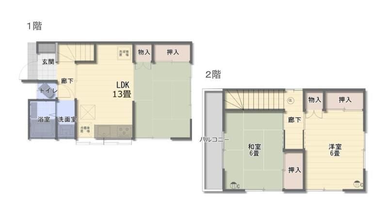 板橋区成増戸建て 12.8万円/なし/入力なし 間取り図