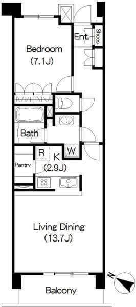 Brillia ist 三軒茶屋 アイビーテラス 309 間取り図