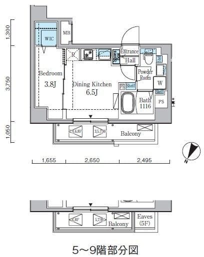 プライムブリス門前仲町 303 間取り図