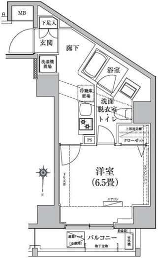 アイルカナーレ門前仲町 303 間取り図