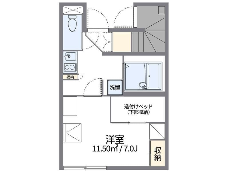 レオパレスきょうでん 110 間取り図
