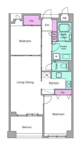 レジディア学芸大学 206 間取り図