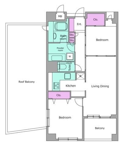 レジディア学芸大学 407 間取り図